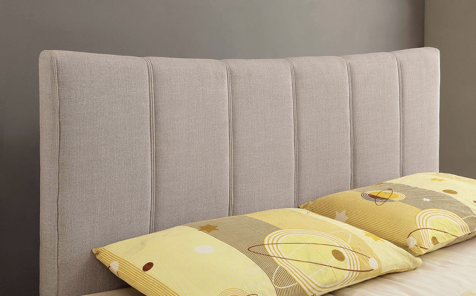 Ennis Fabric/Wood Platfrom Bed, Queen Size
