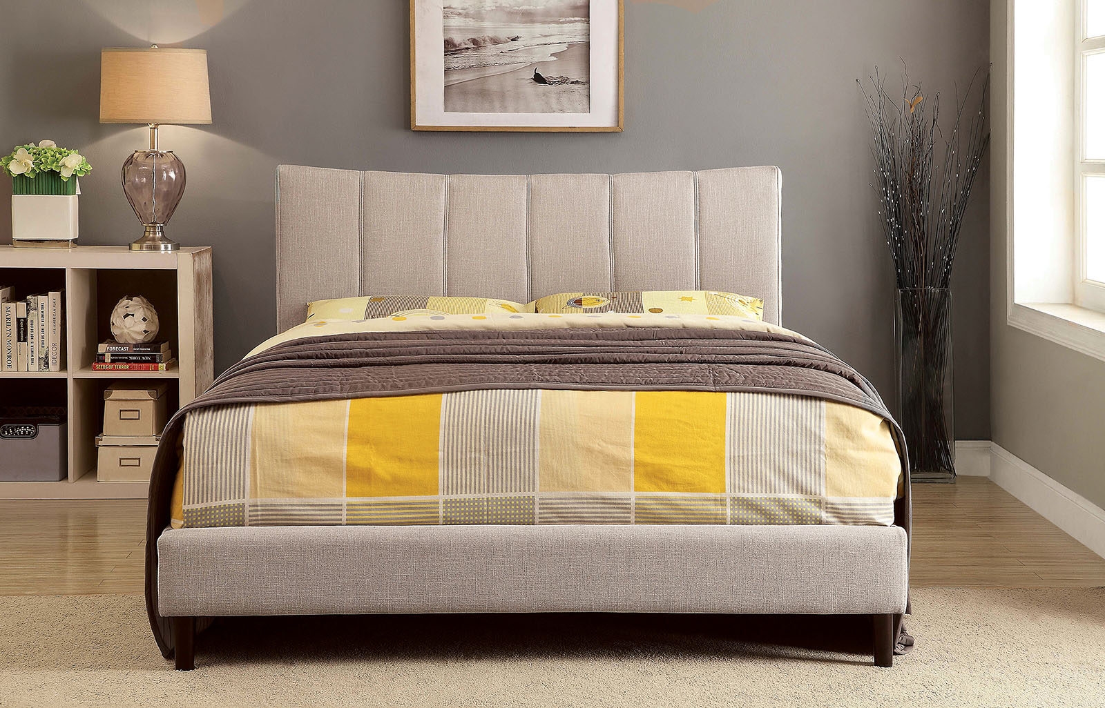 Ennis Fabric/Wood Platfrom Bed