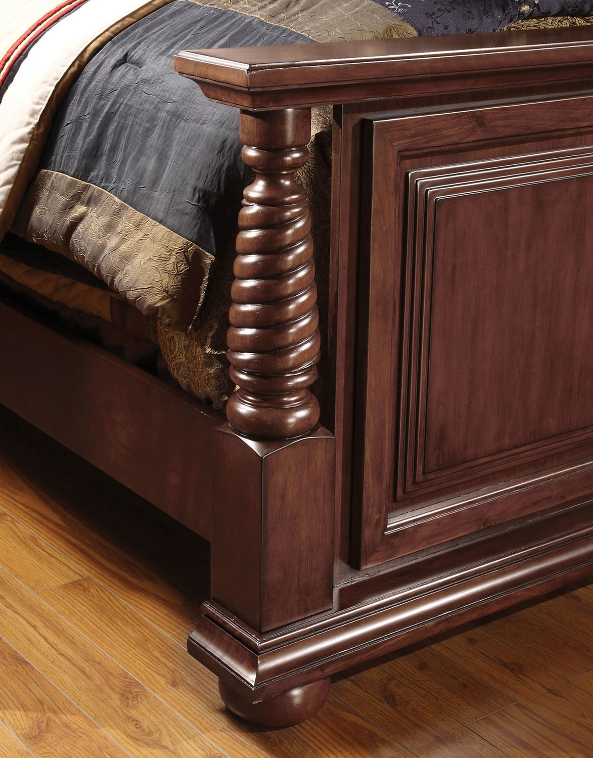 Esperia Leatherette/Wood Panel Bed, Queen Size