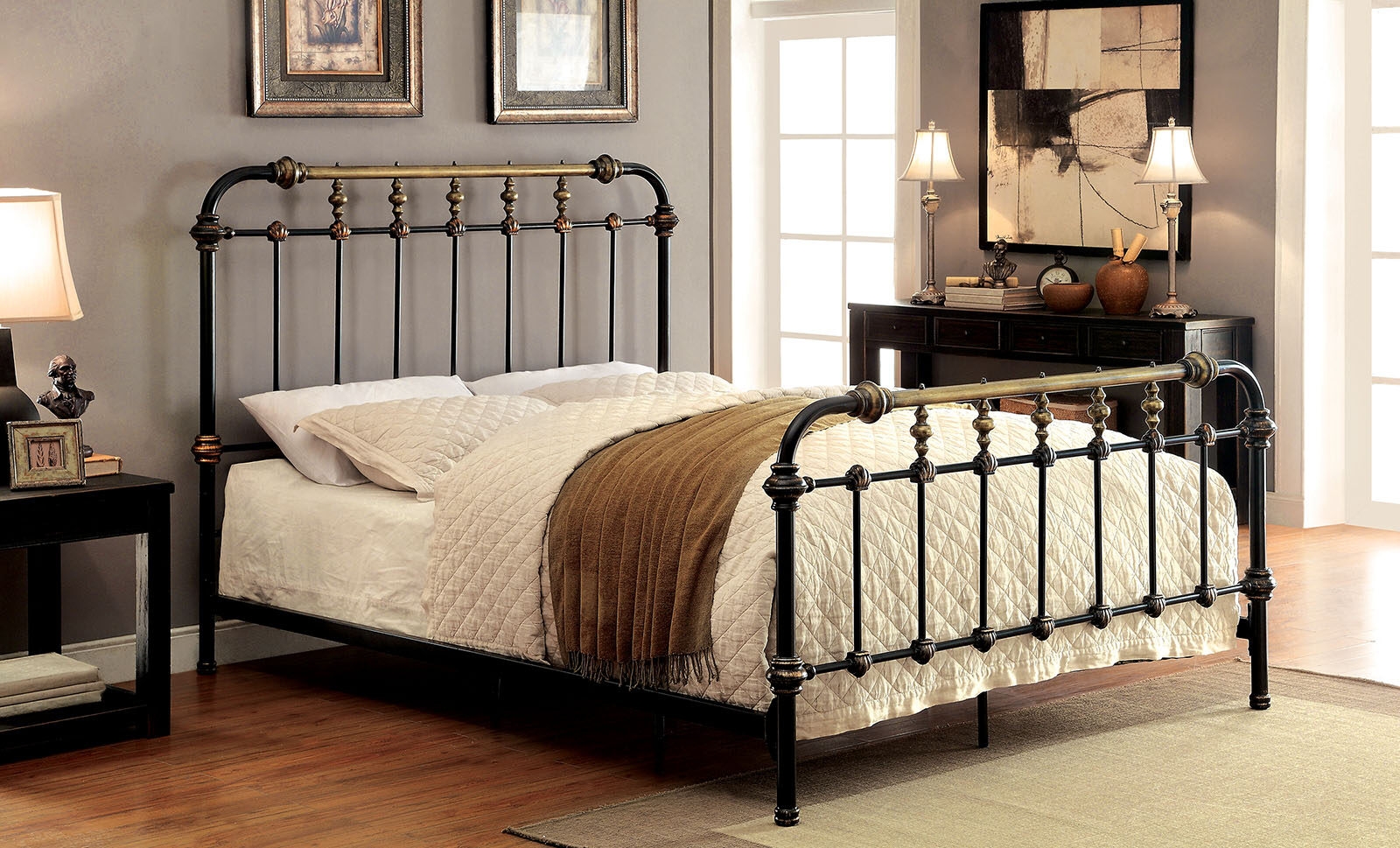 Riana Metal Panel Bed, Twin Size