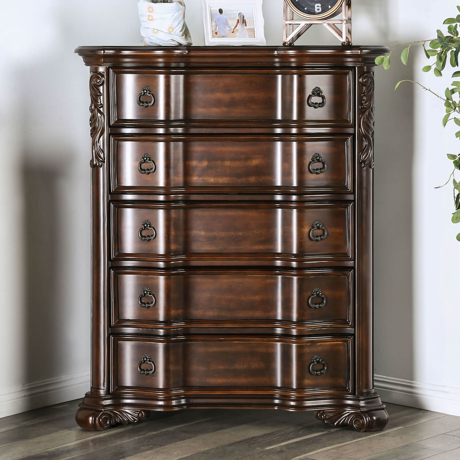 Arcturus Marble/Wood Chest w/5 Drawers