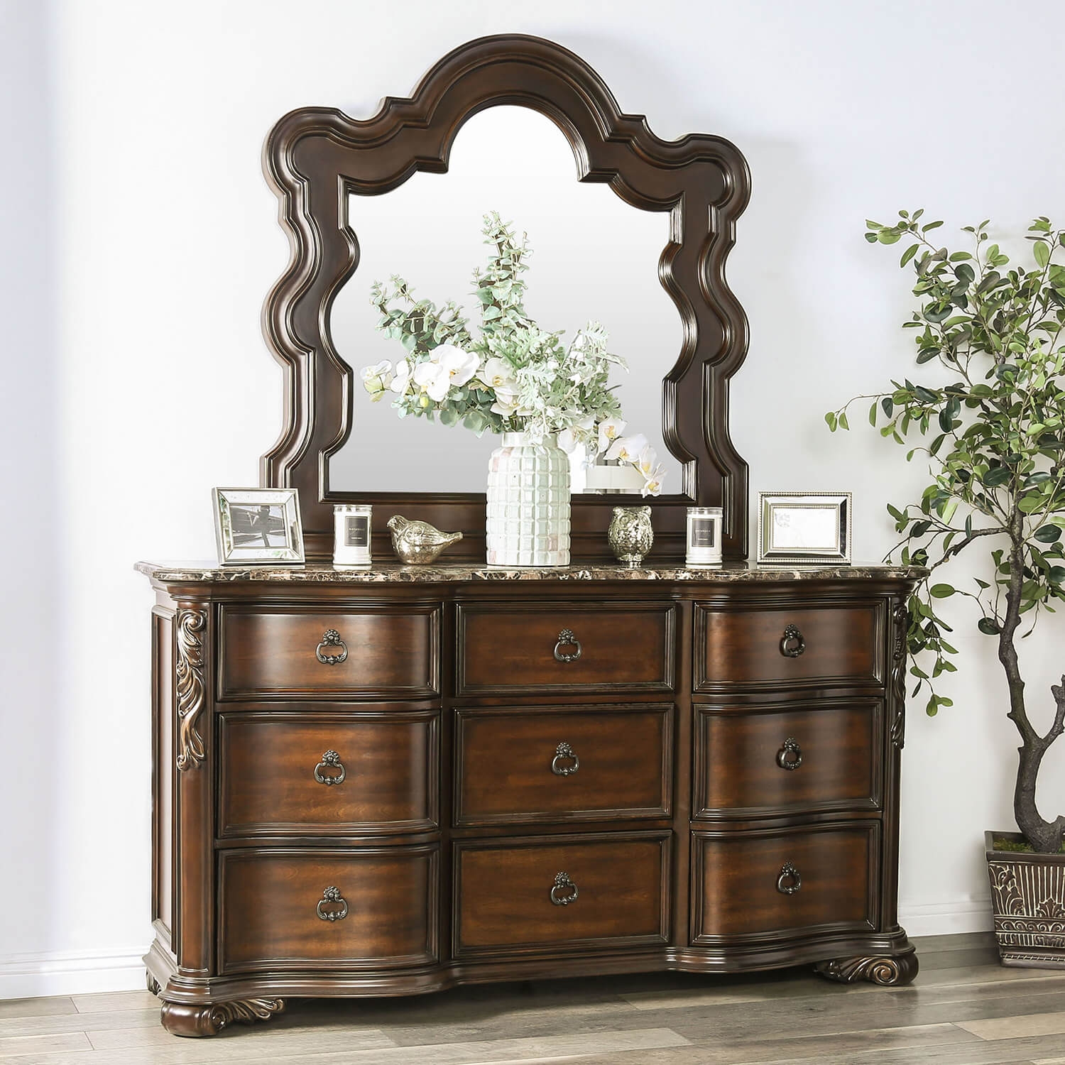 Arcturus Leatherette/Wood Panel Bedroom Set