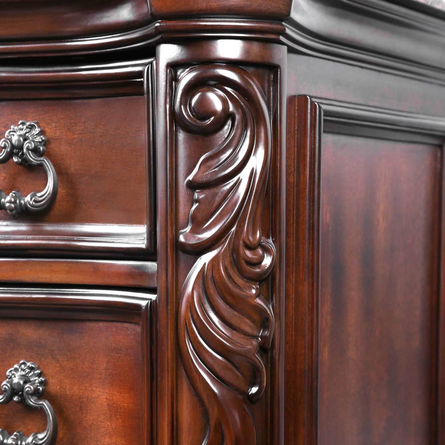 Arcturus Marble/Wood Nightstand w/3 Drawers