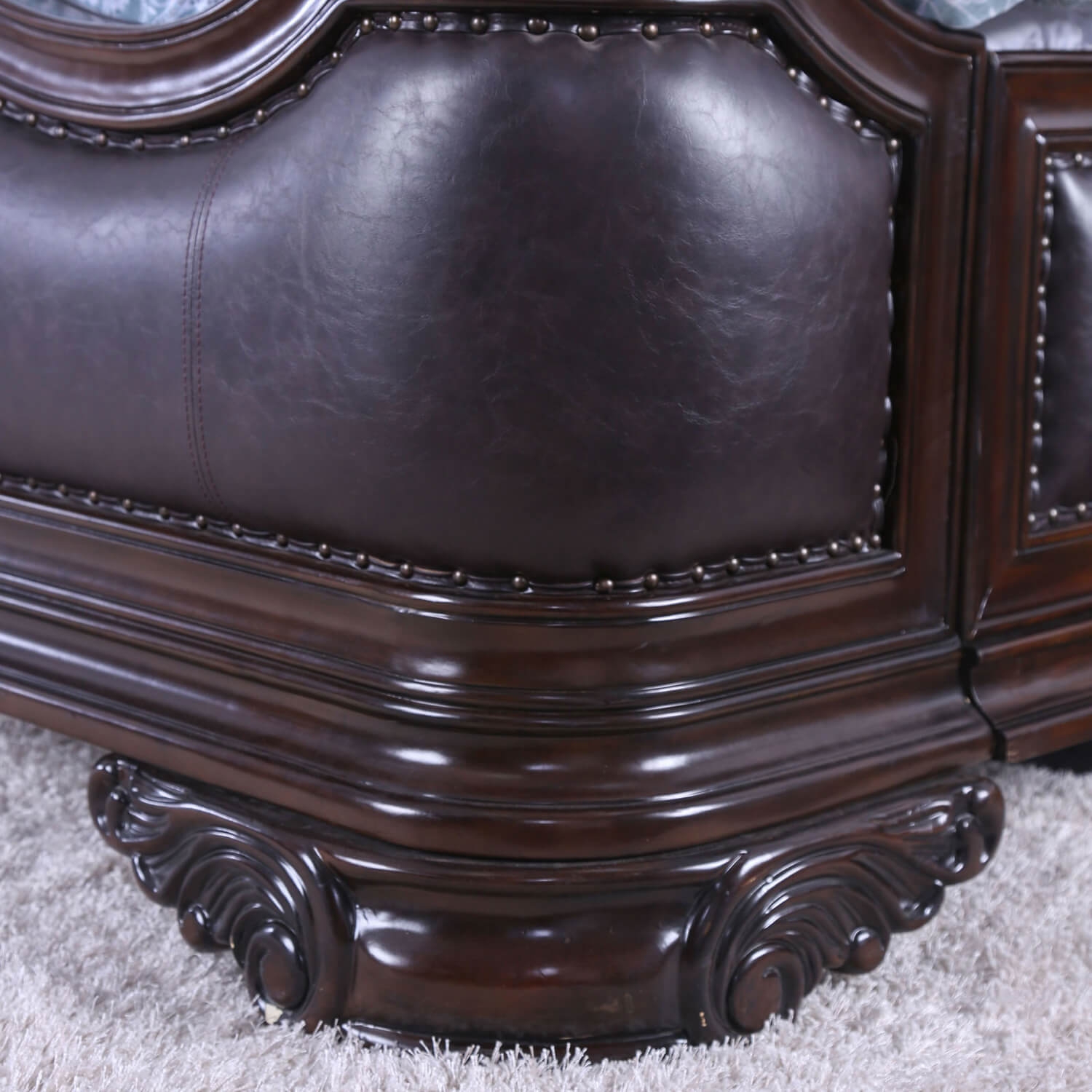 Arcturus Leatherette/Wood Panel Bed, Eastern King Size