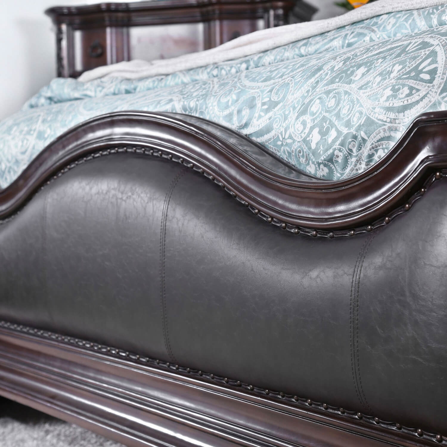 Arcturus Leatherette/Wood Panel Bedroom Set