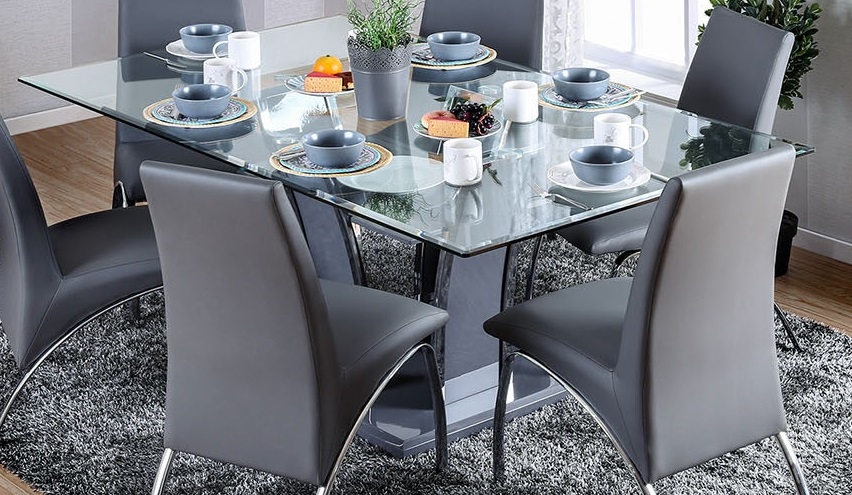 Glenview Glass/Lacquer/Wood Dining Table