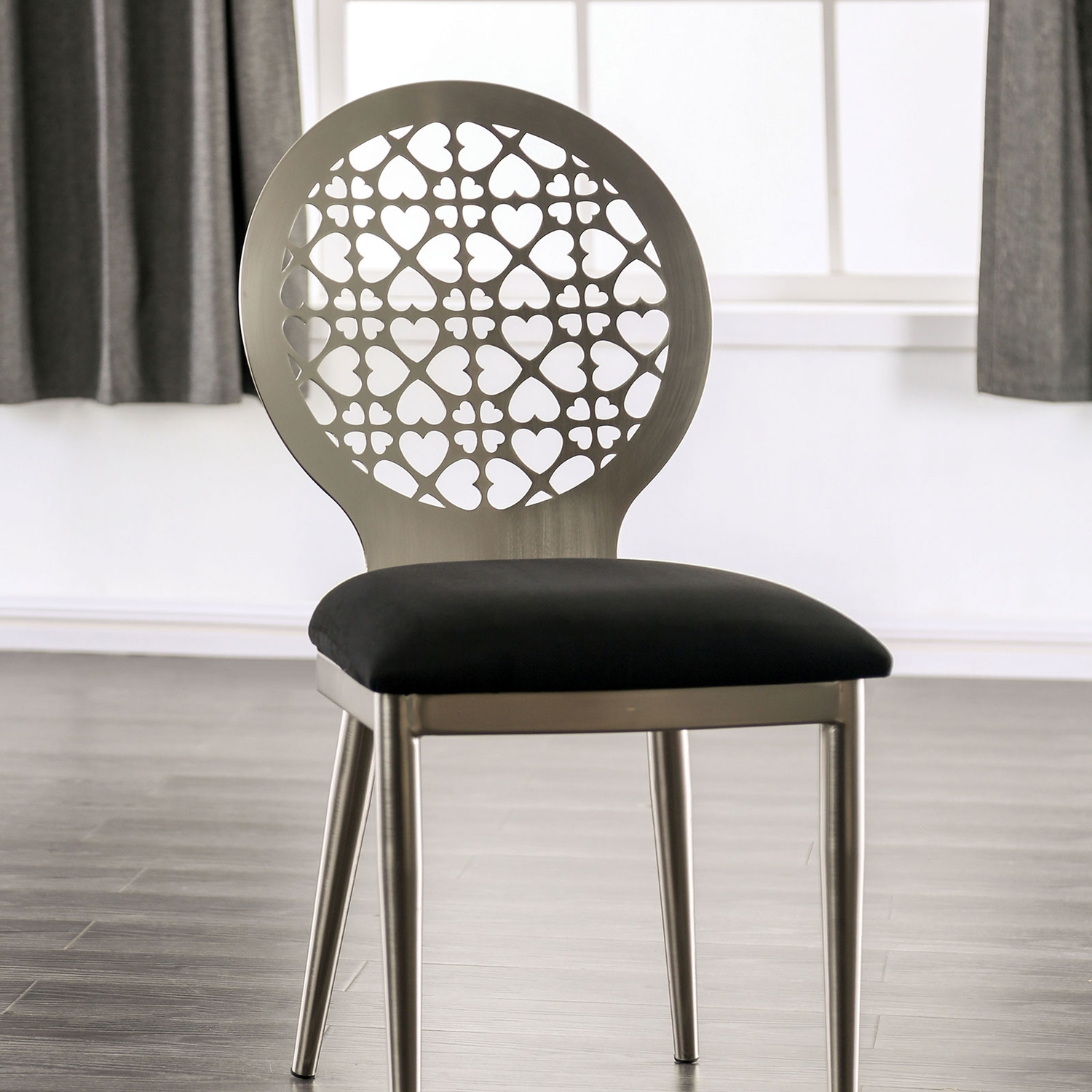 Abner Glass/Steel Round Dining Room Set