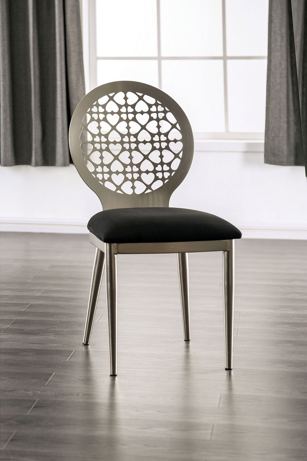 Abner Glass/Steel Round Dining Room Set