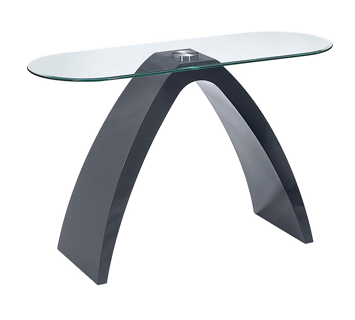 Nahara Glass/Wood Oval Coffee Table Set