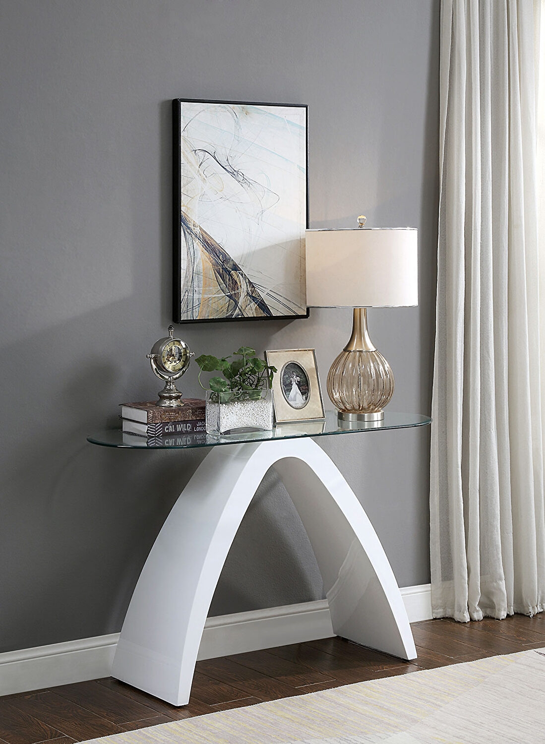 Nahara Glass/Wood Oval Coffee Table Set