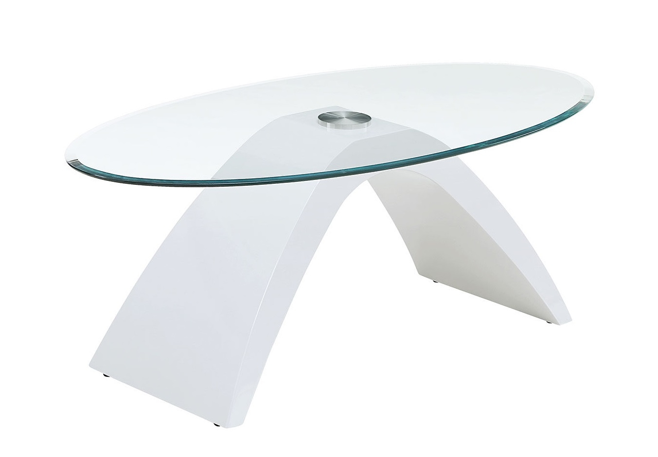 Nahara Glass/Wood Oval Coffee Table Set