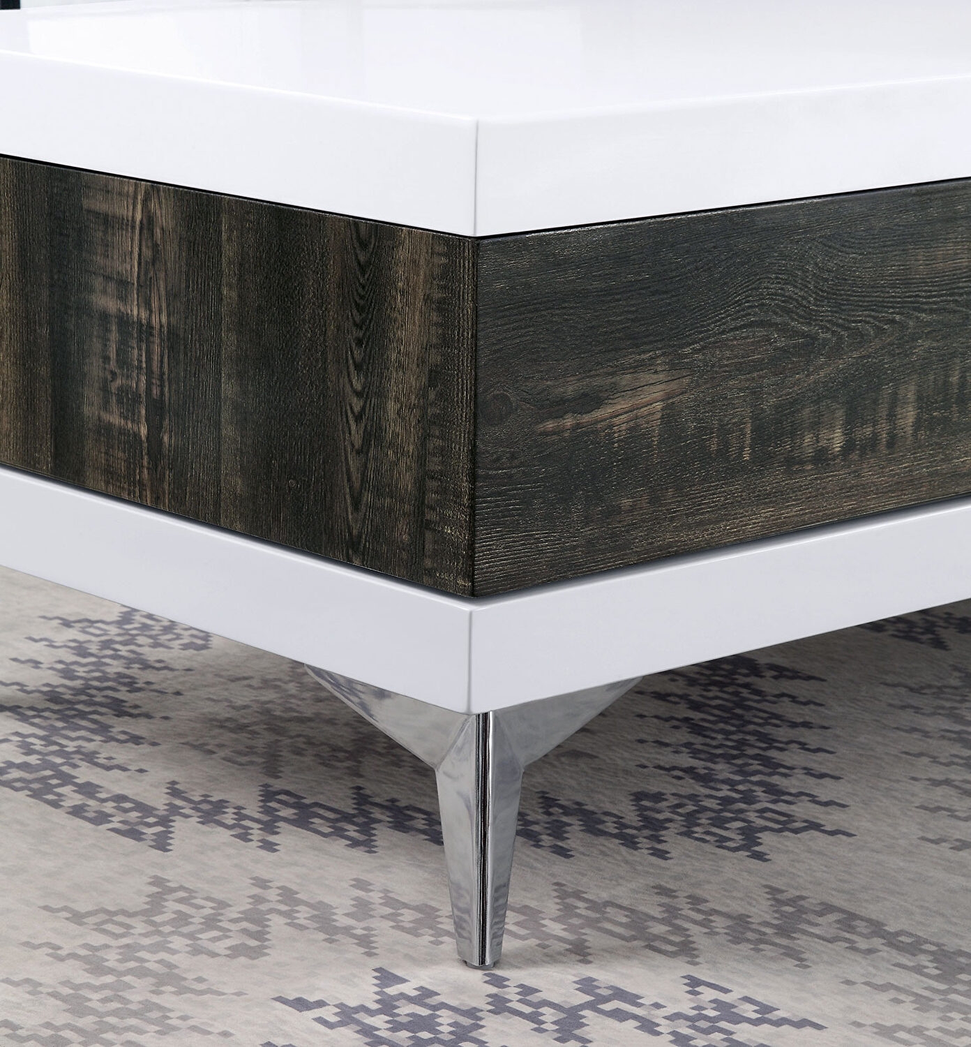 Corinne Wood Glossy Storage Coffee Table Set