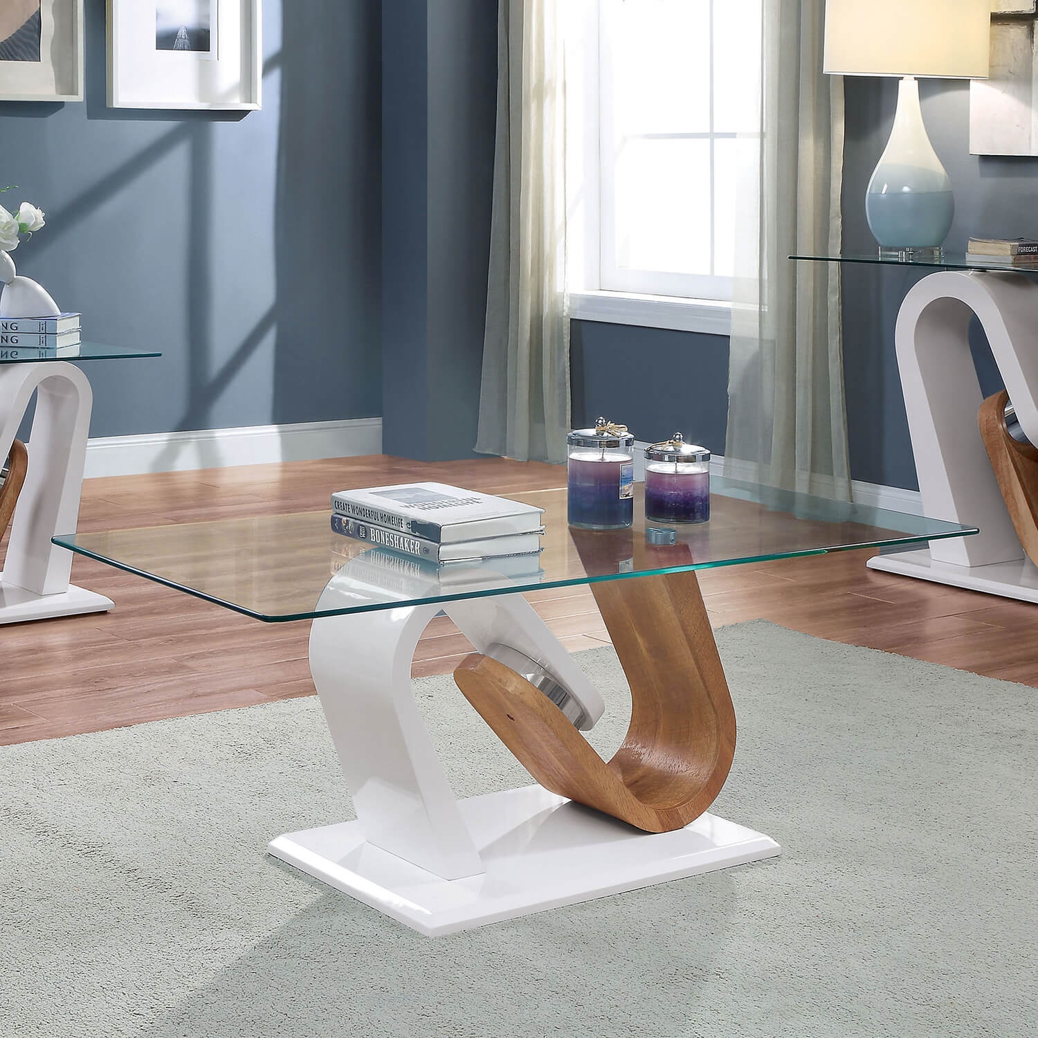 Batam Glass/Wood Coffee Table