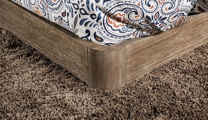 Watertown Fabric/Wood Low Profile Platform Bed, Queen Size