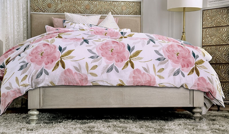 Jakarta Fabric/Wood Platform Bedroom Set