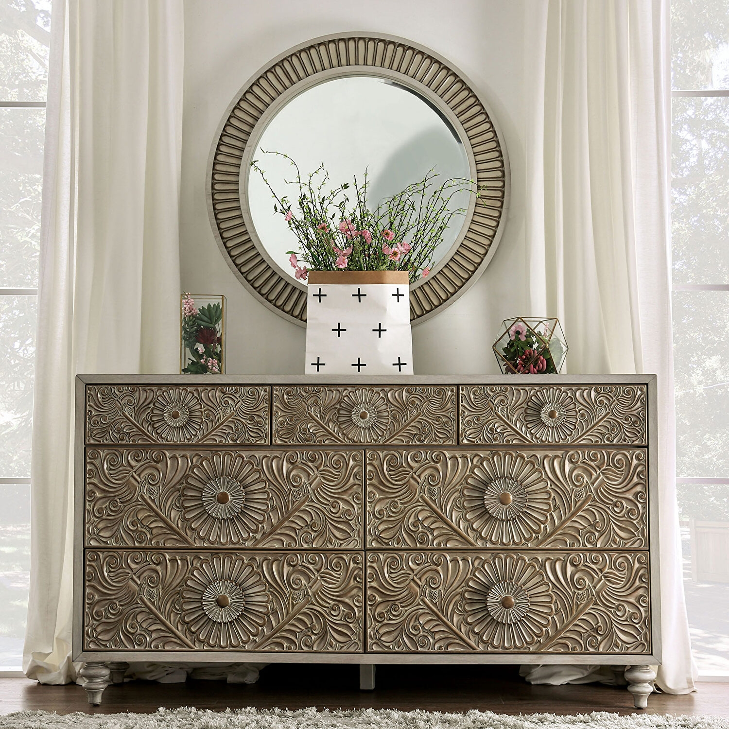 Jakarta Fabric/Wood Platform Bedroom Set