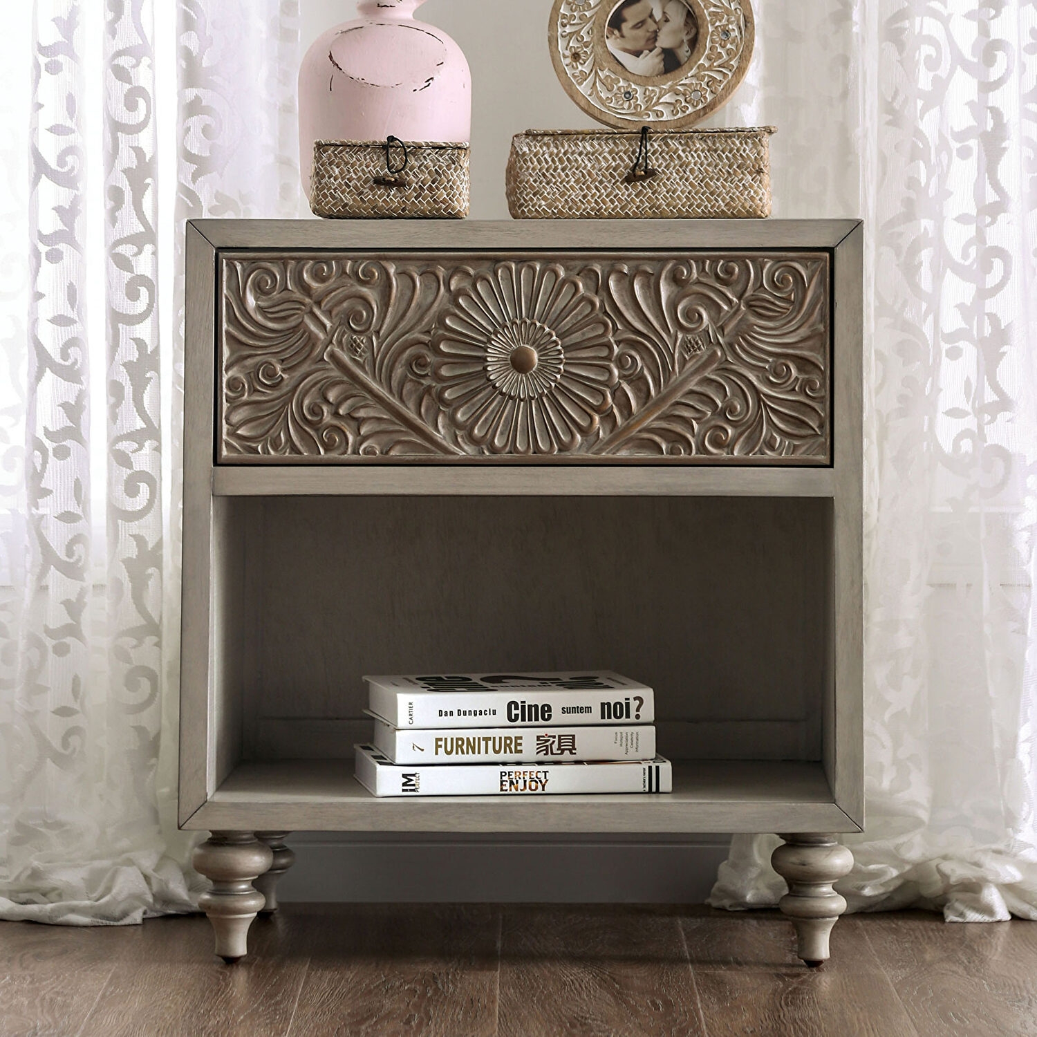 Jakarta Fabric/Wood Platform Bedroom Set