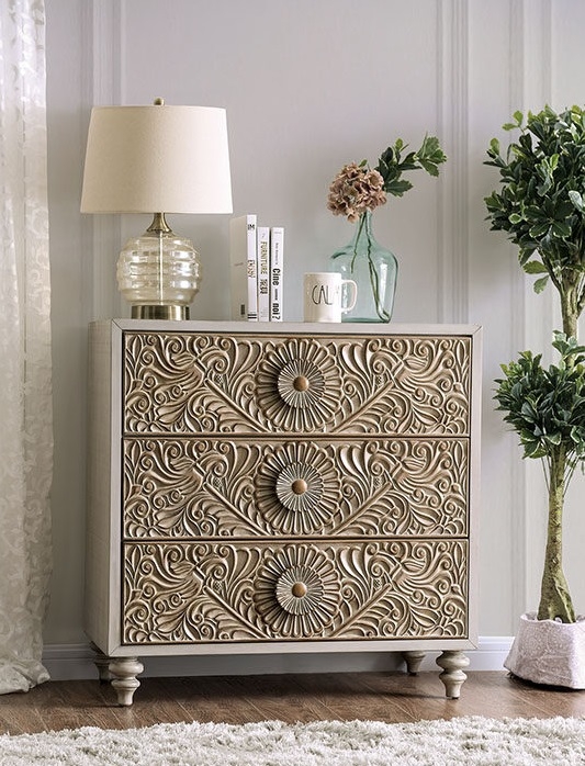 Jakarta Wood Small Chest w/3 Drawers