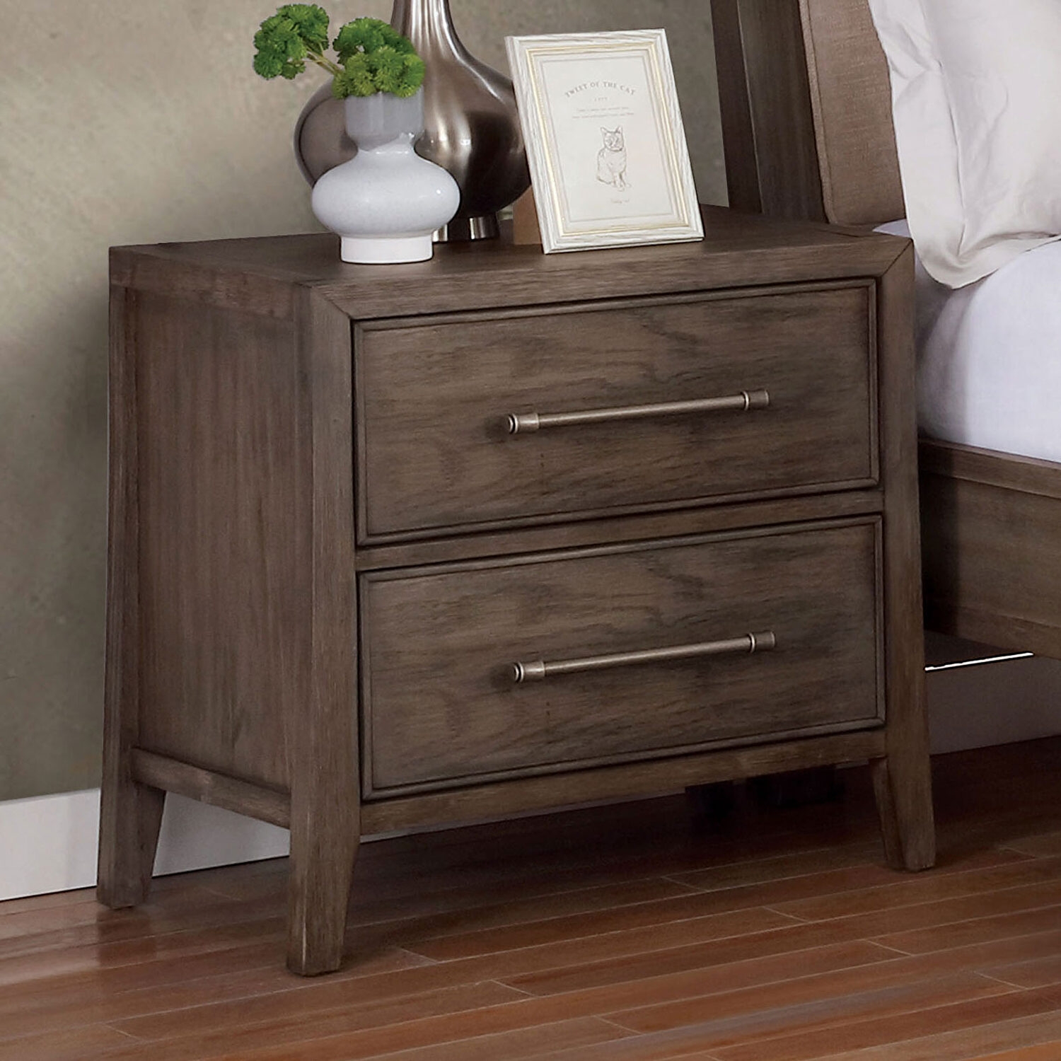 Tawana Fabric/Wood Panel Bedroom Set