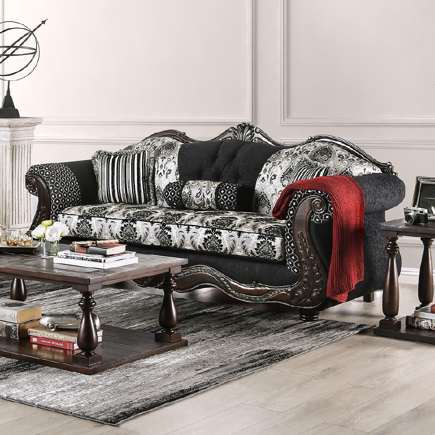 Ronja Fabric Button Tufted Living Room Set