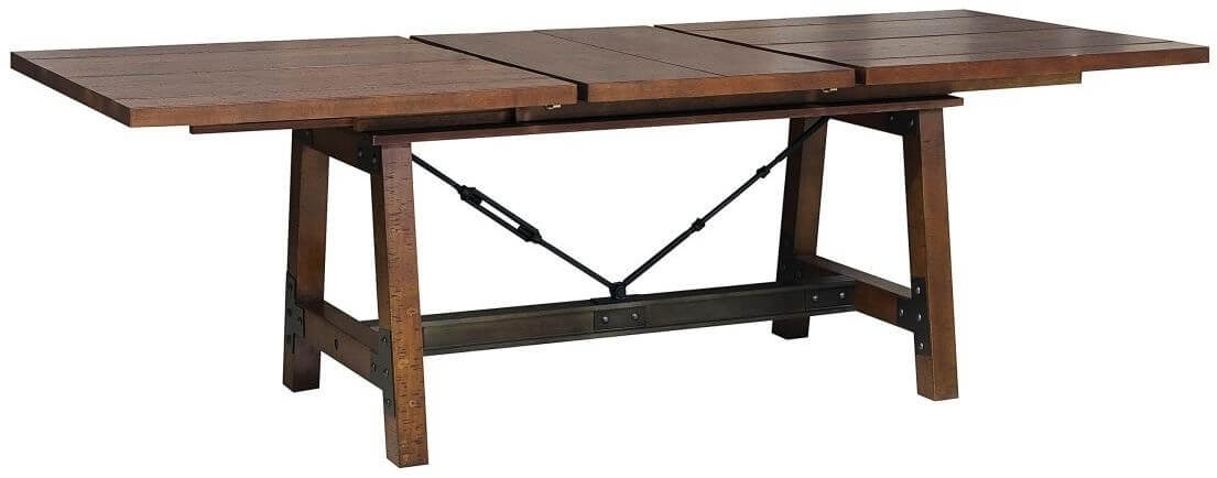 Holverson Industrial Rectangular Wood Extendable Dining Table