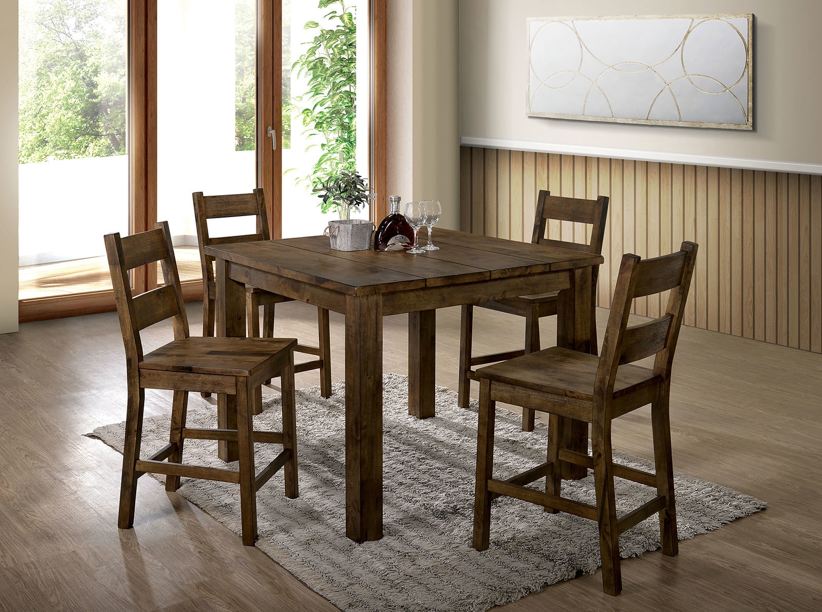 Kristen Wood Square Counter Height Dining Table