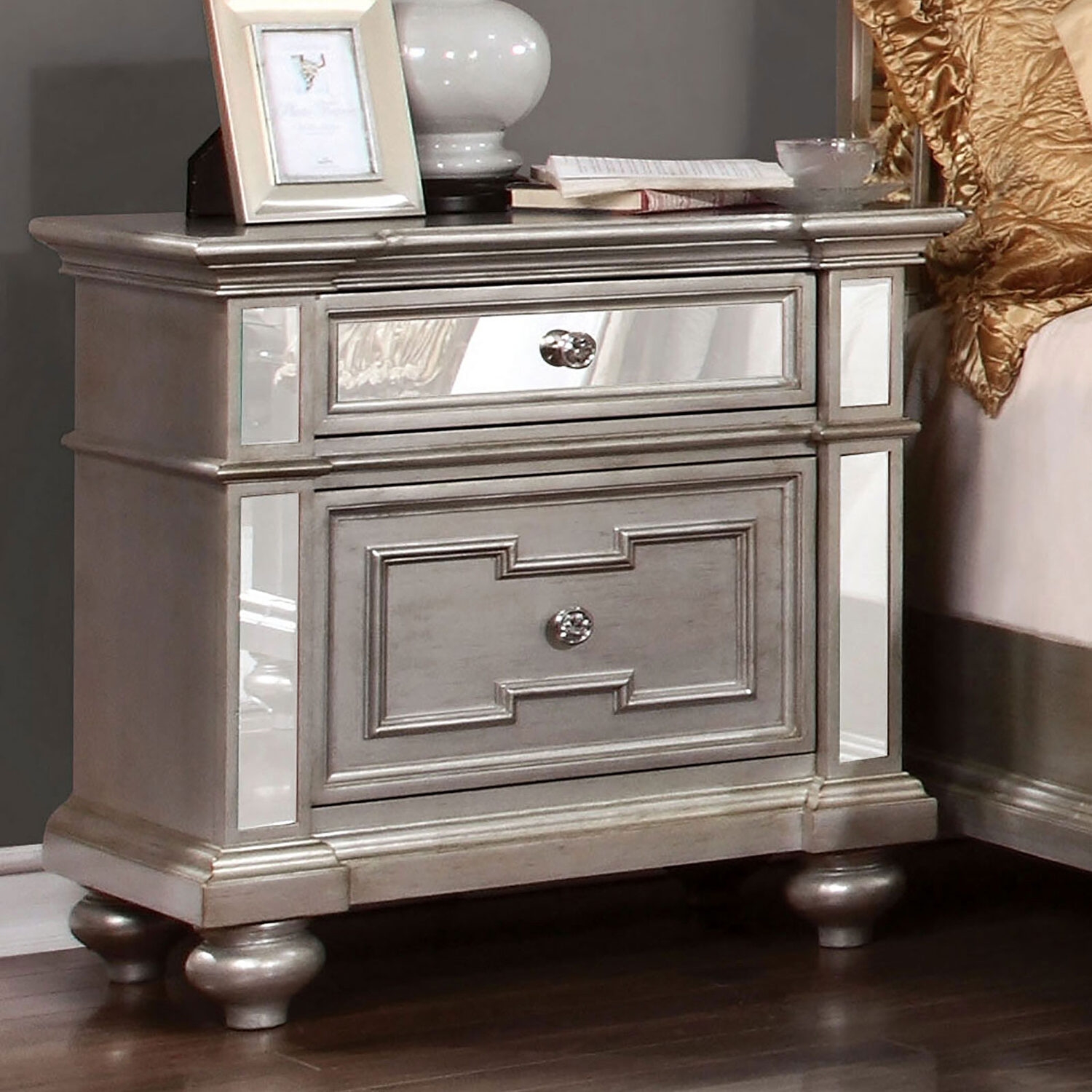 Salamanca Mirror/Wood Nightstand w/2 Drawers