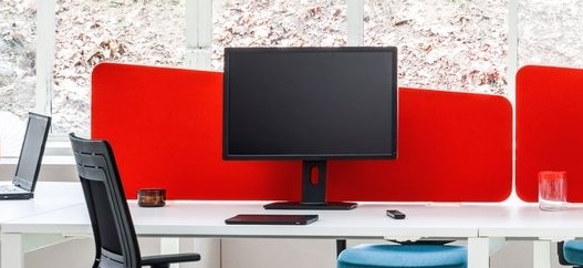 Twin Irregular Shape Acoustic Fabric Screen