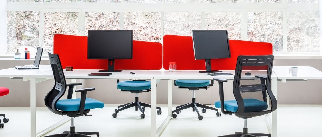 Twin Irregular Shape Acoustic Fabric Screen