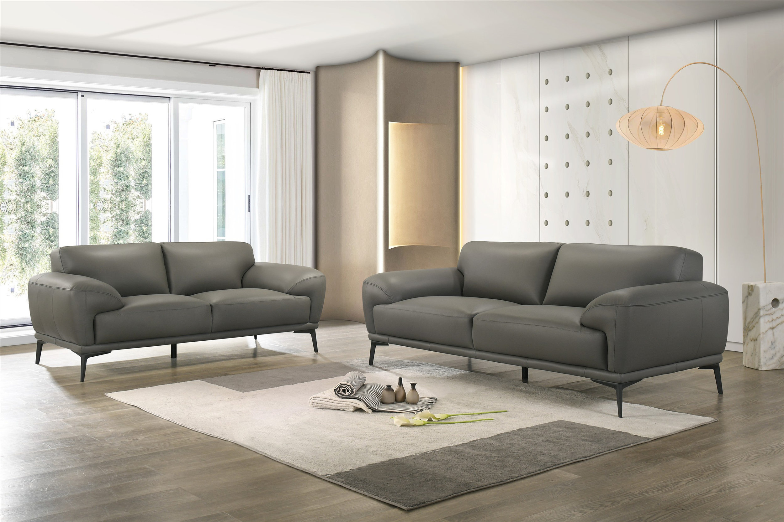 Fae Leather Living Room Set