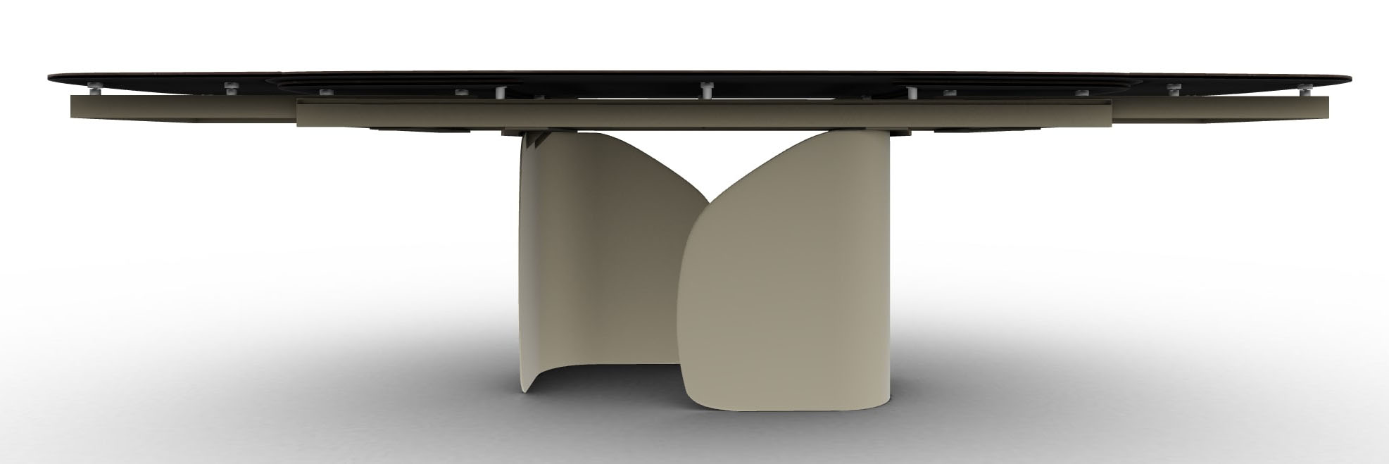 Twins Metal/Ceramic Rectangular Extendable Dining Table w/Rounded Corners