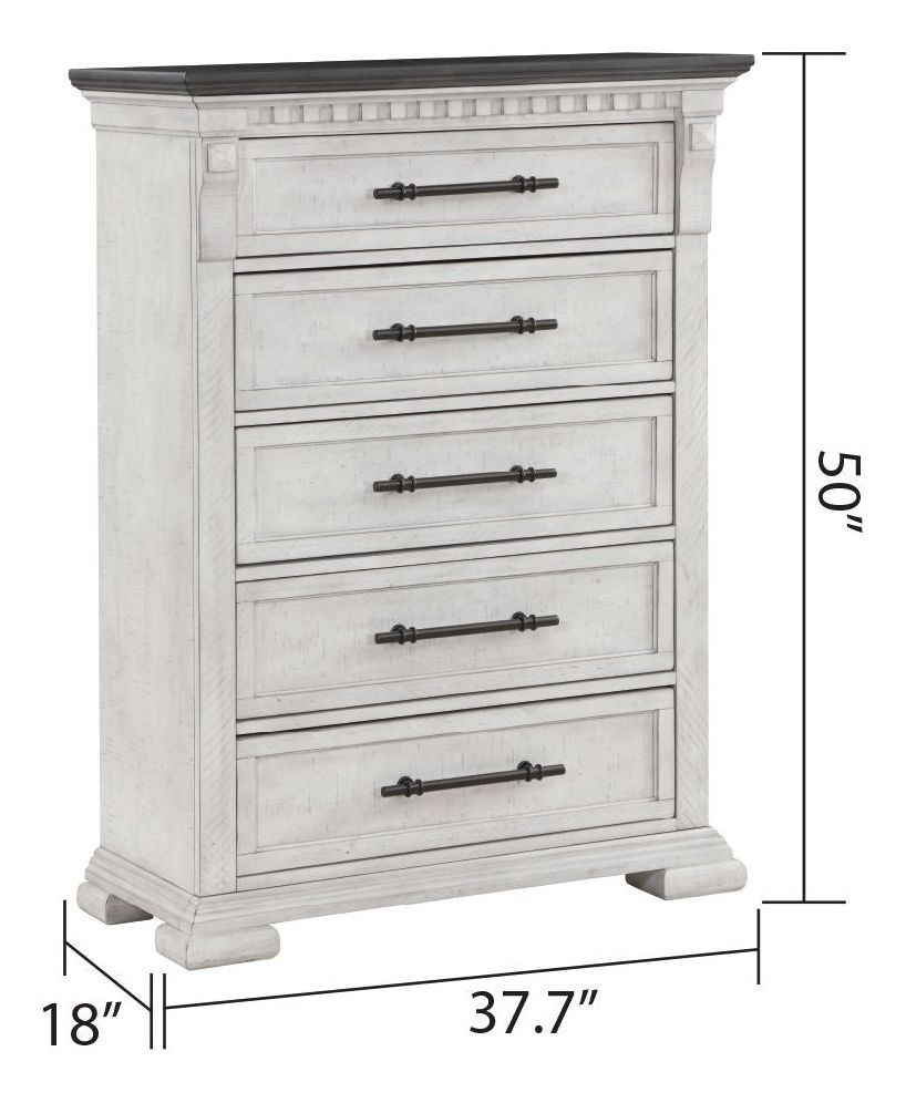 Faith 5-Drawer Wood Veneer Chest