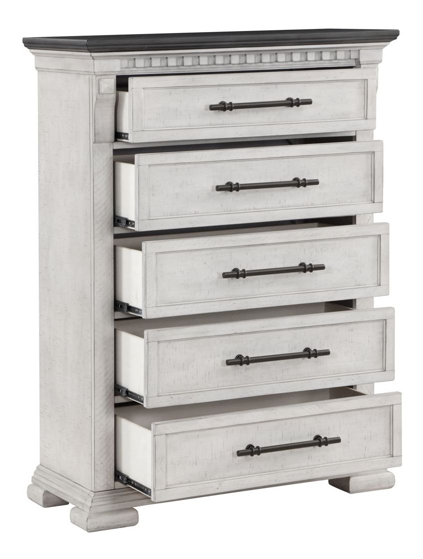 Faith 5-Drawer Wood Veneer Chest