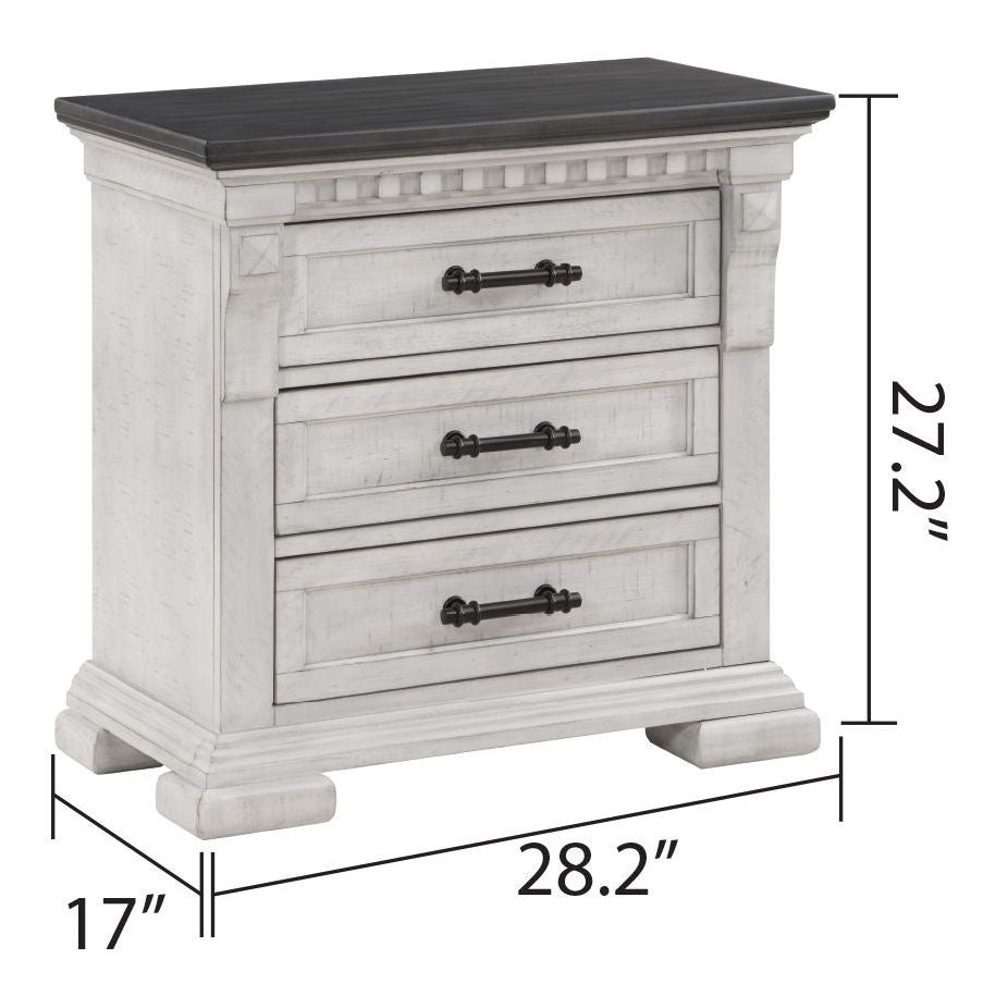 Faith 3-Drawer Wood Veneer Nightstand