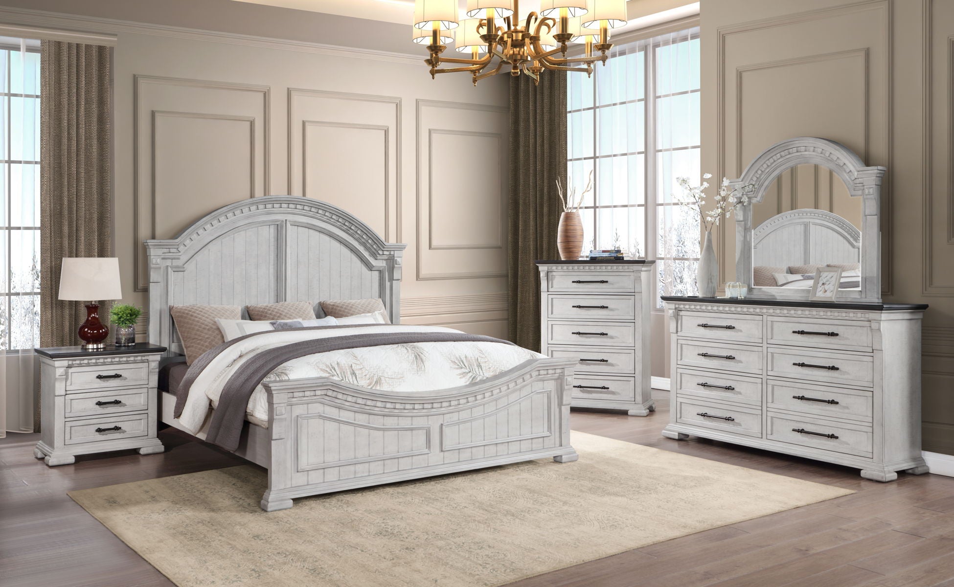 Faith 3-Drawer Wood Veneer Nightstand