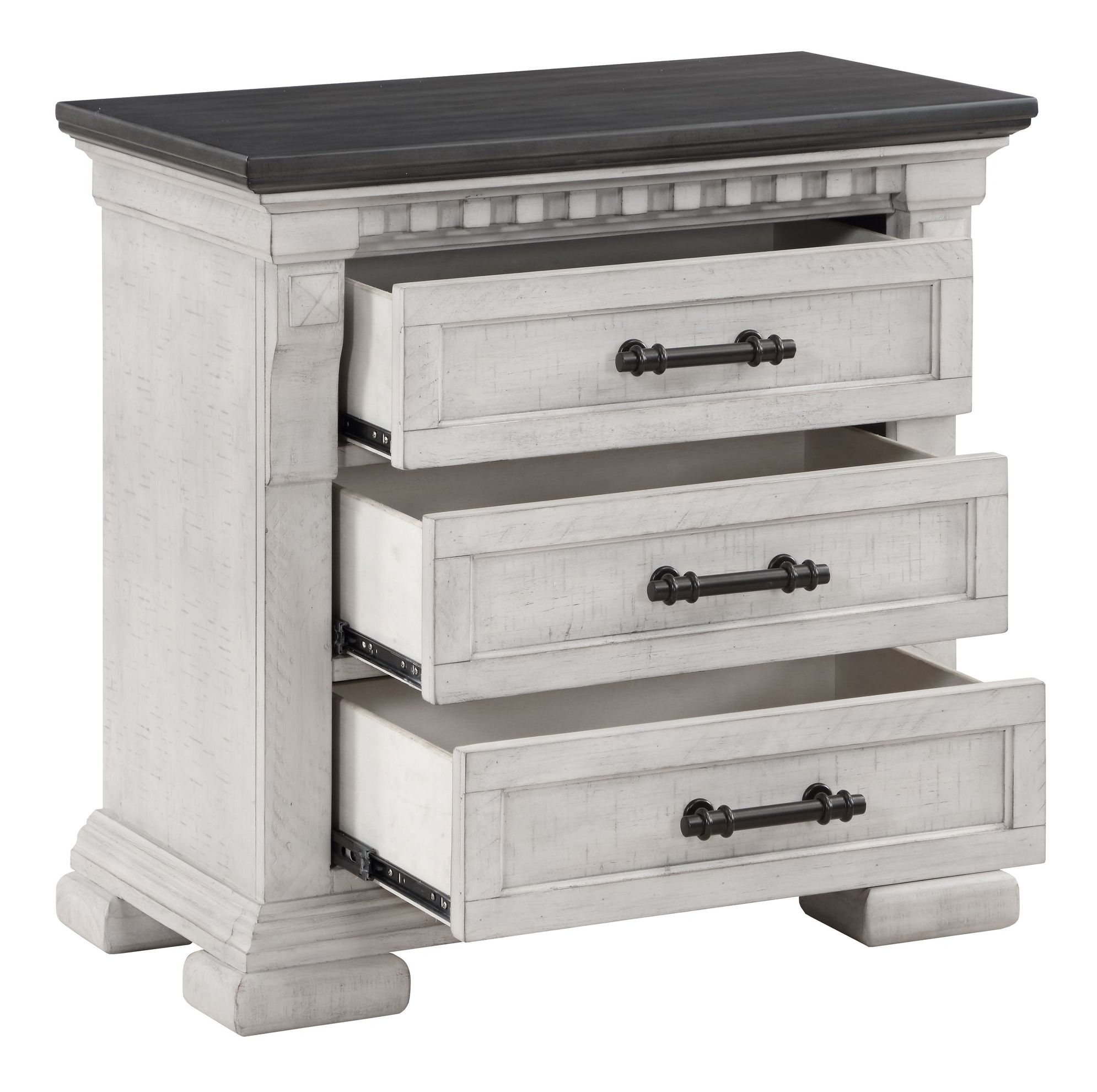 Faith 3-Drawer Wood Veneer Nightstand