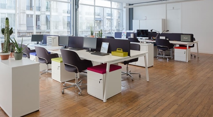 Nova A 94.4" Office 4-Desk Bench w/Metal Frame