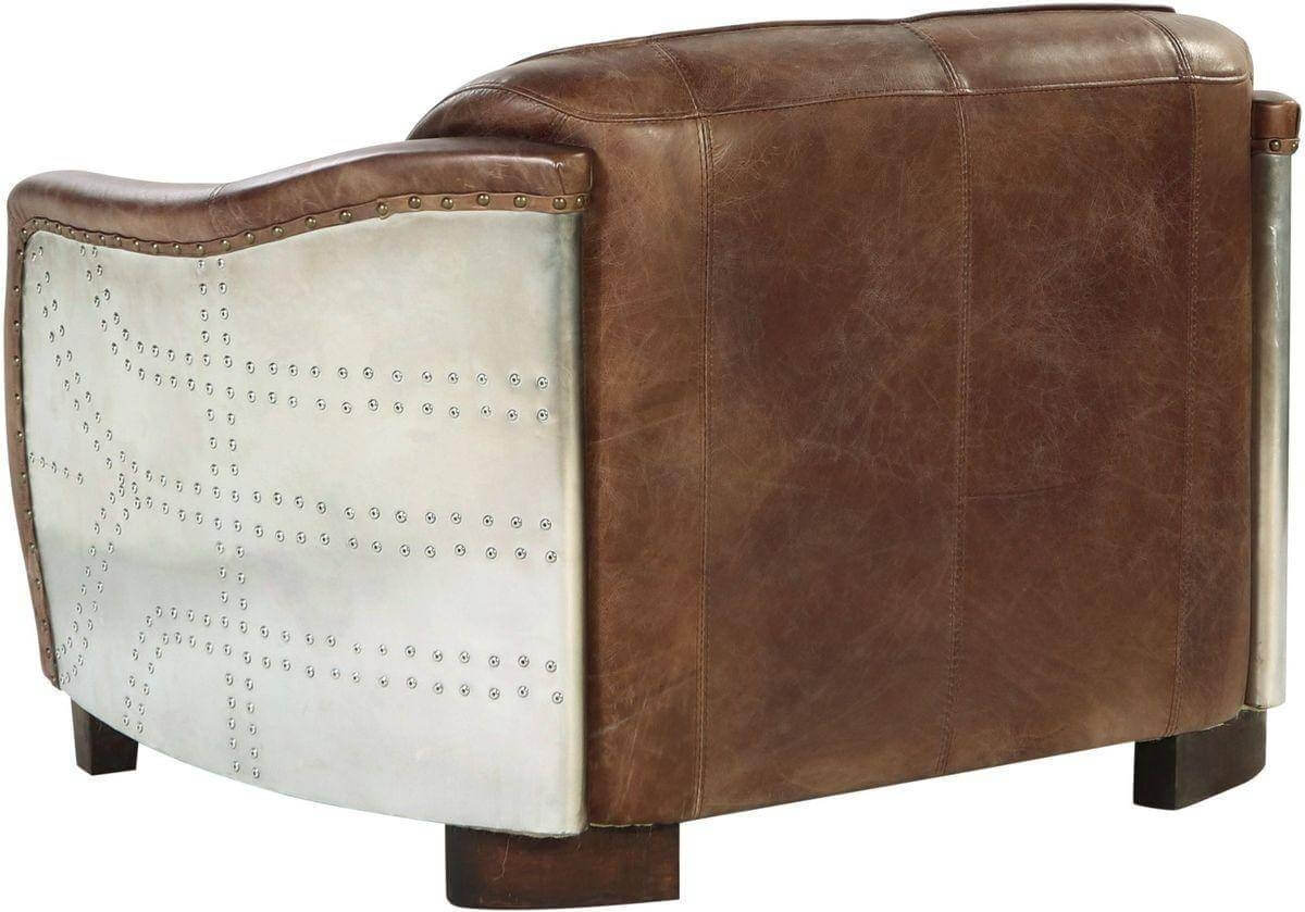Brancaster Vintage Top Grain Leather/Aluminum Living Room Set