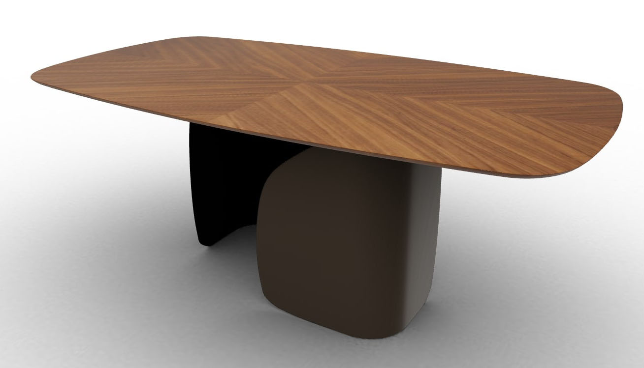 Twins Metal/Veneer Oval Dining Table