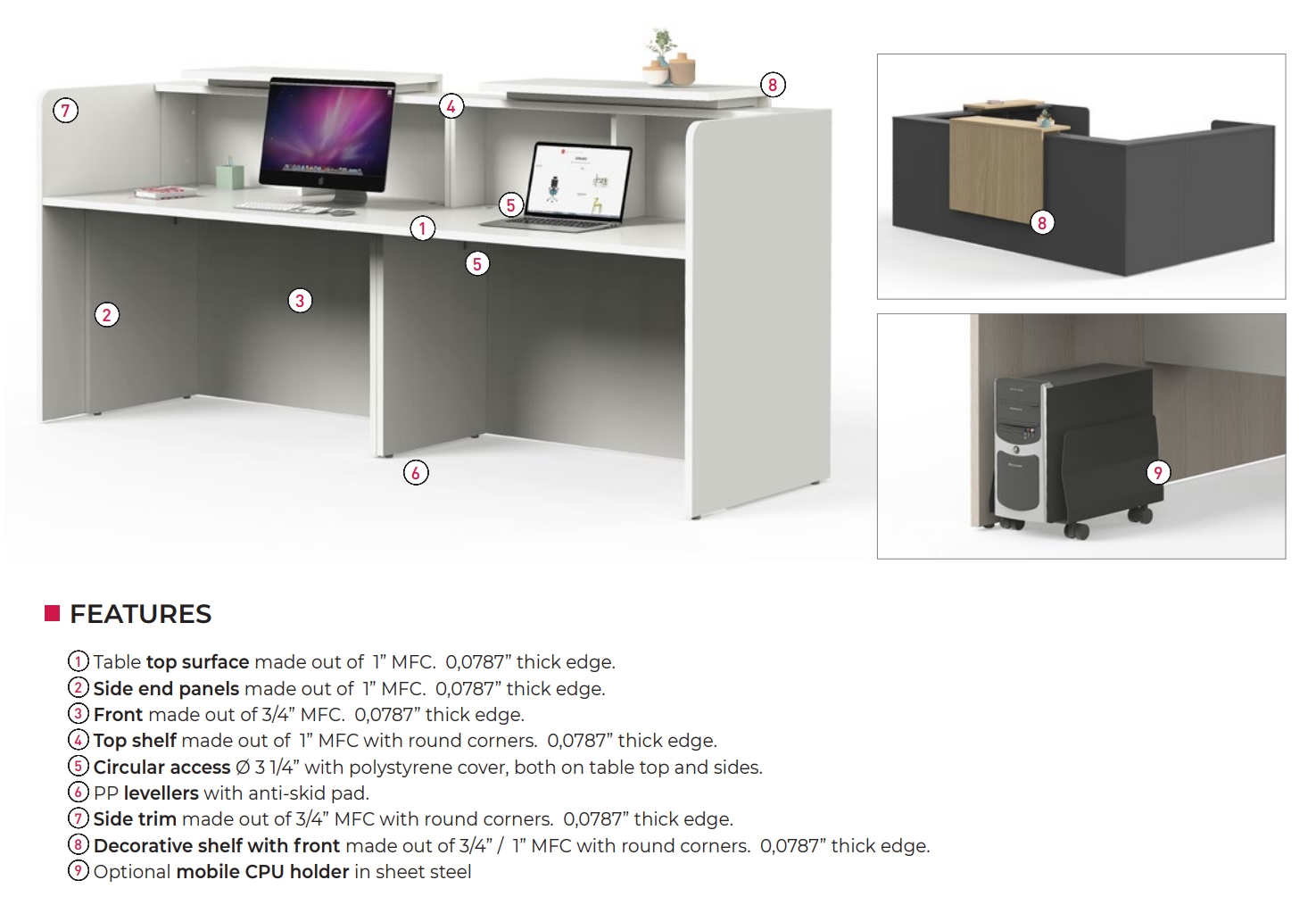Ofimat Plus Reception Desk Features And Information