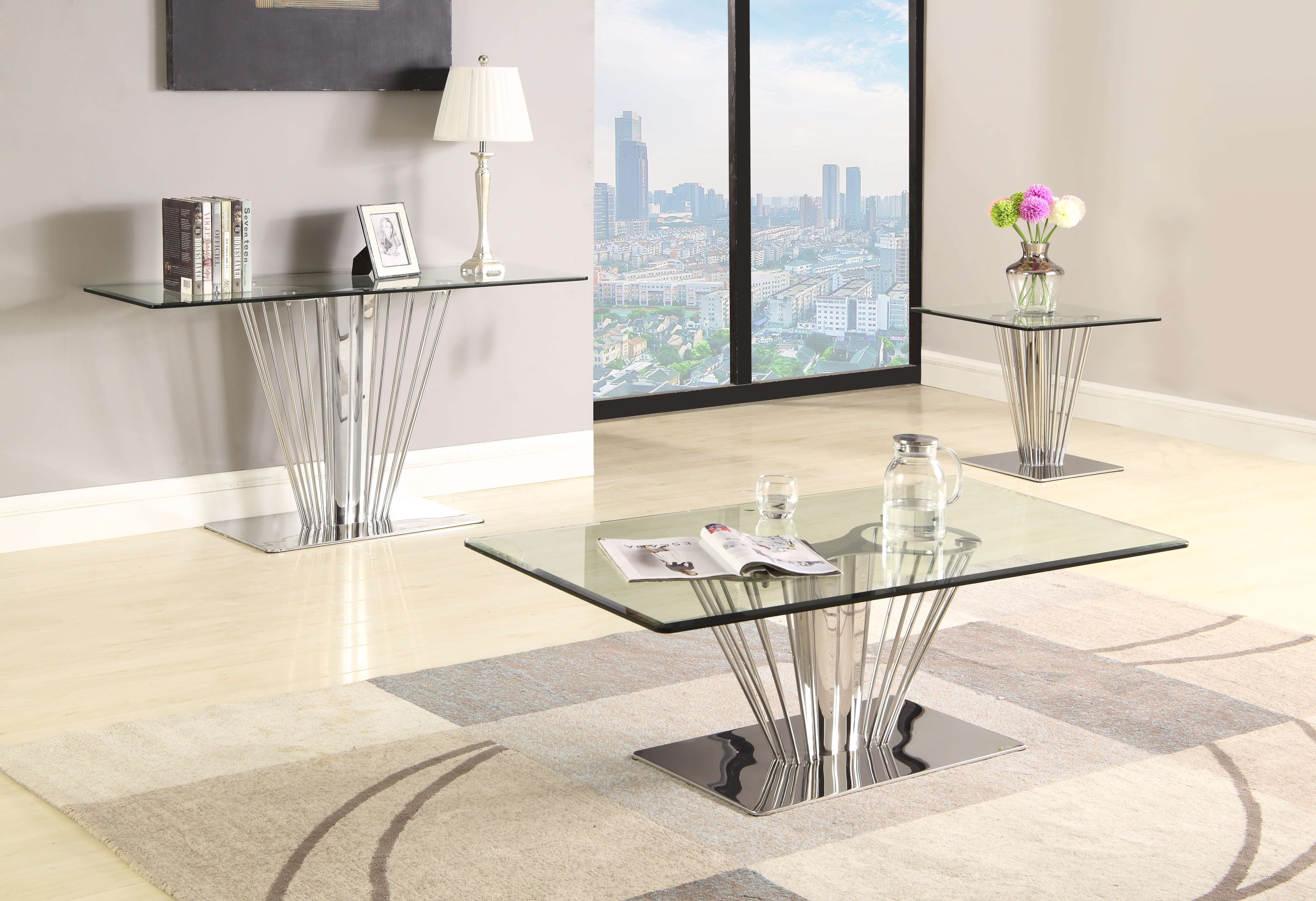 Fernanda Square Glass Lamp Table