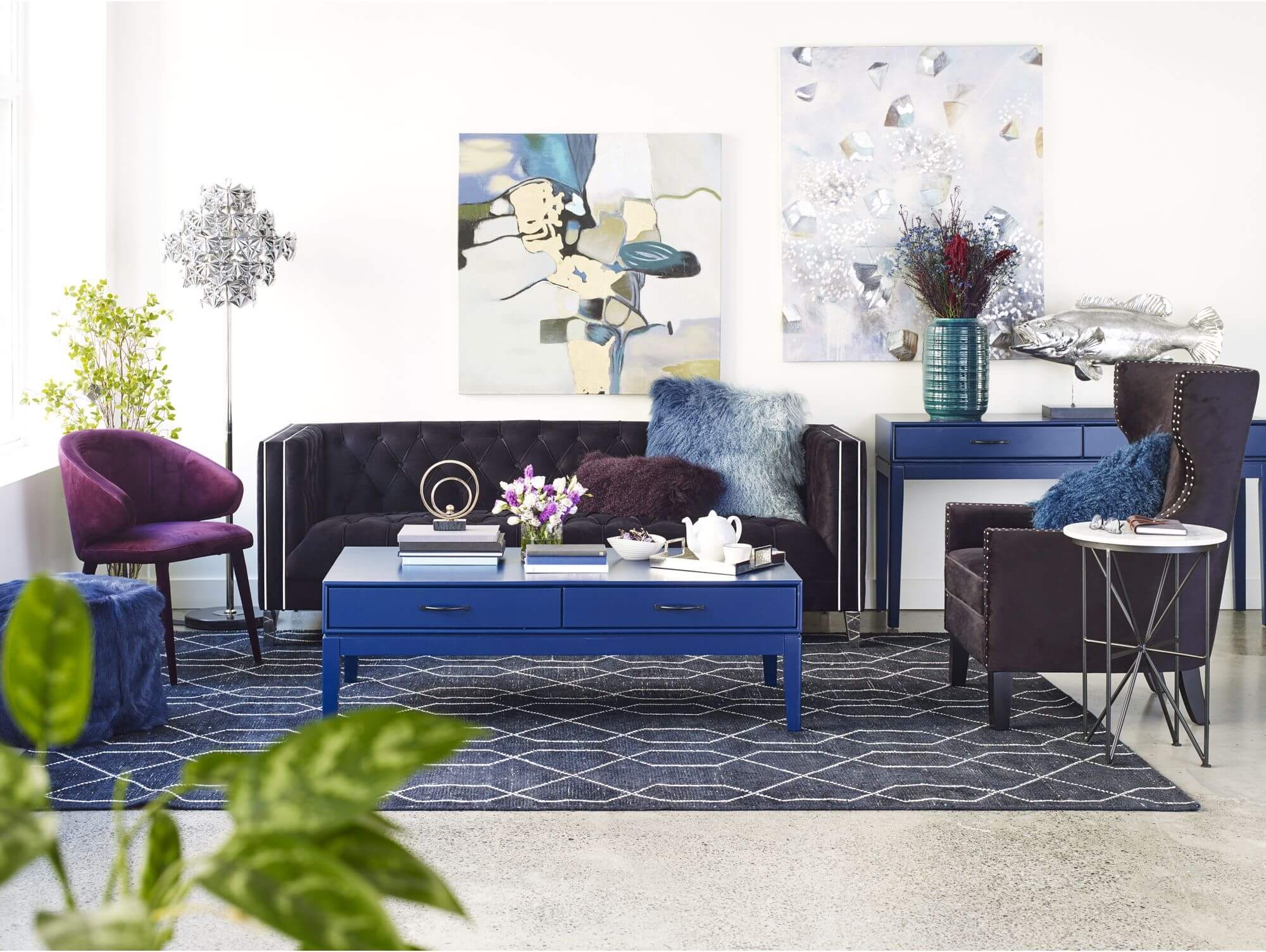 Quadrant Marble Accent Table