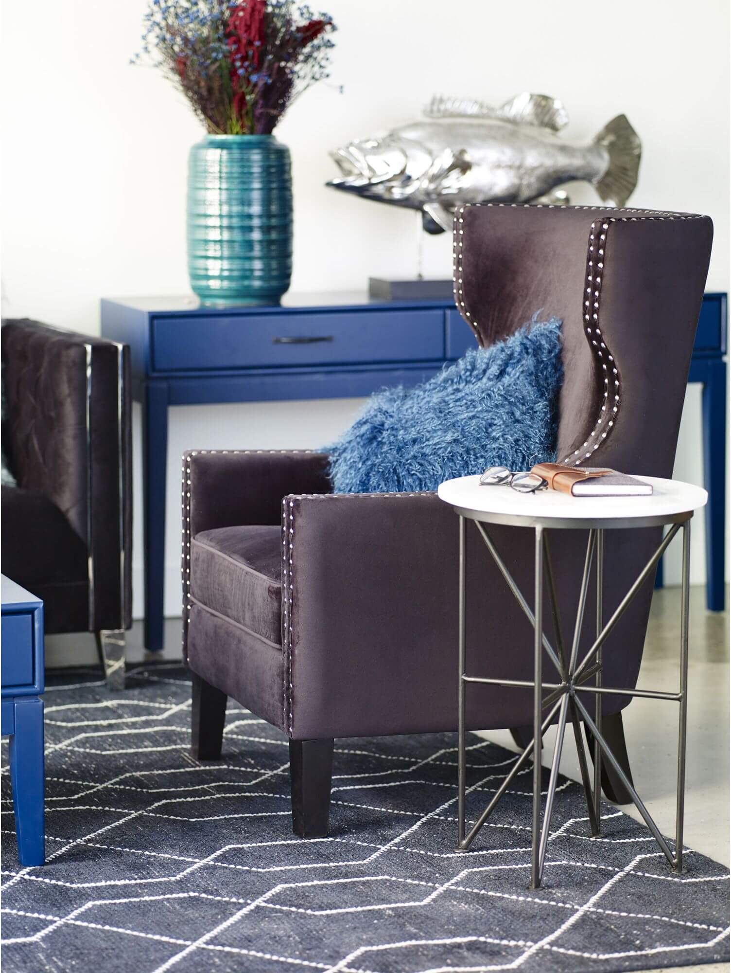 Quadrant Marble Accent Table