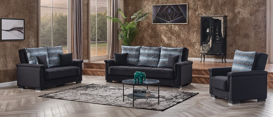 Fiji Polyester Convertible Storage Sofa