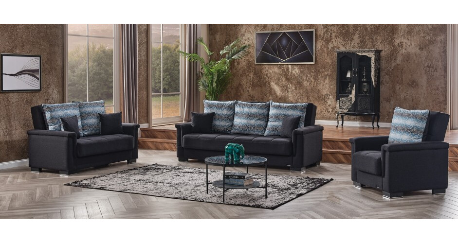 Fiji Polyester Convertible Storage Loveseat