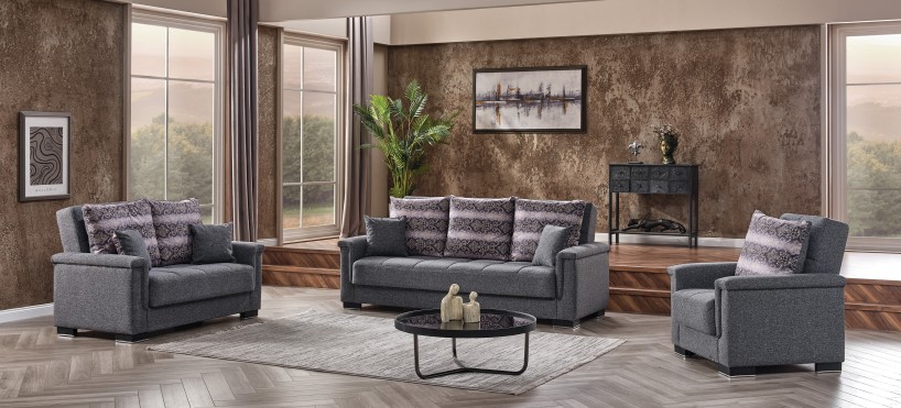 Fiji Polyester Convertible Storage Living Room Set
