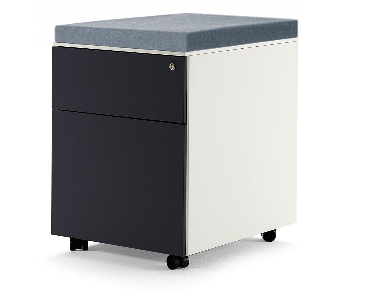 13-inch Wide Mobile Pedestal w/1 Standard Drawer, 1 Filing Drawer & Metal Runners