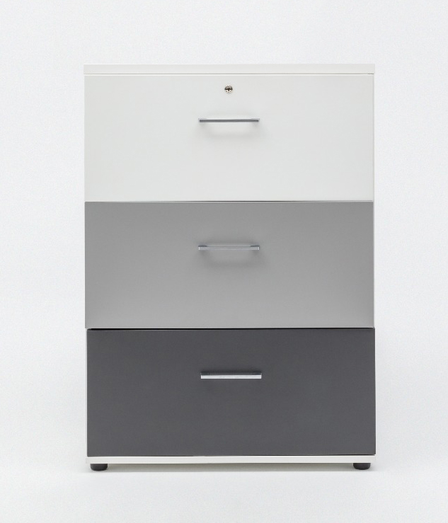 Standard Office Lockable H44.4" File Cabinet w/3 Drawers