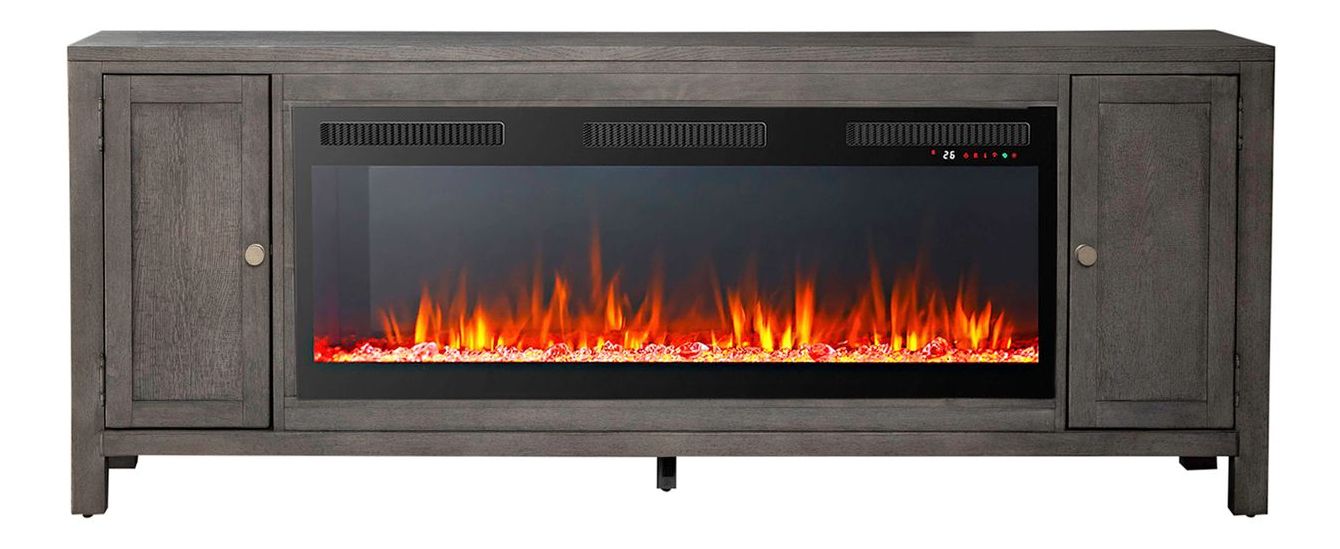 406 78-inch Wood TV Console w/Firebox Insert & 2 Doors