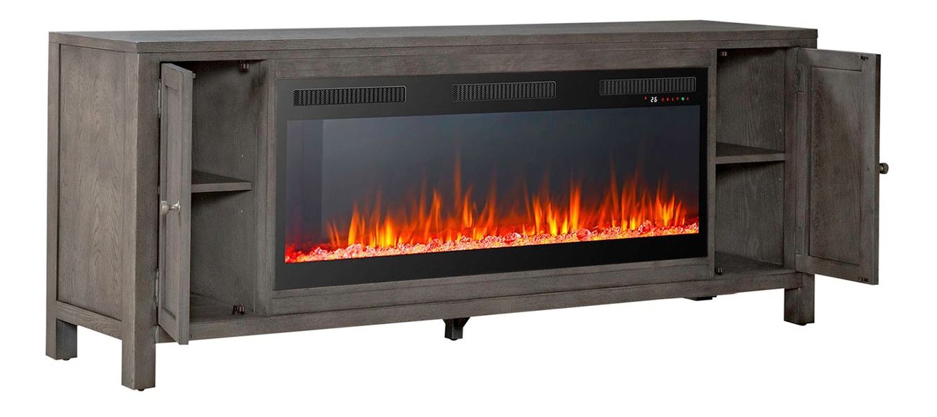 406 78-inch Wood TV Console w/Firebox Insert & 2 Doors